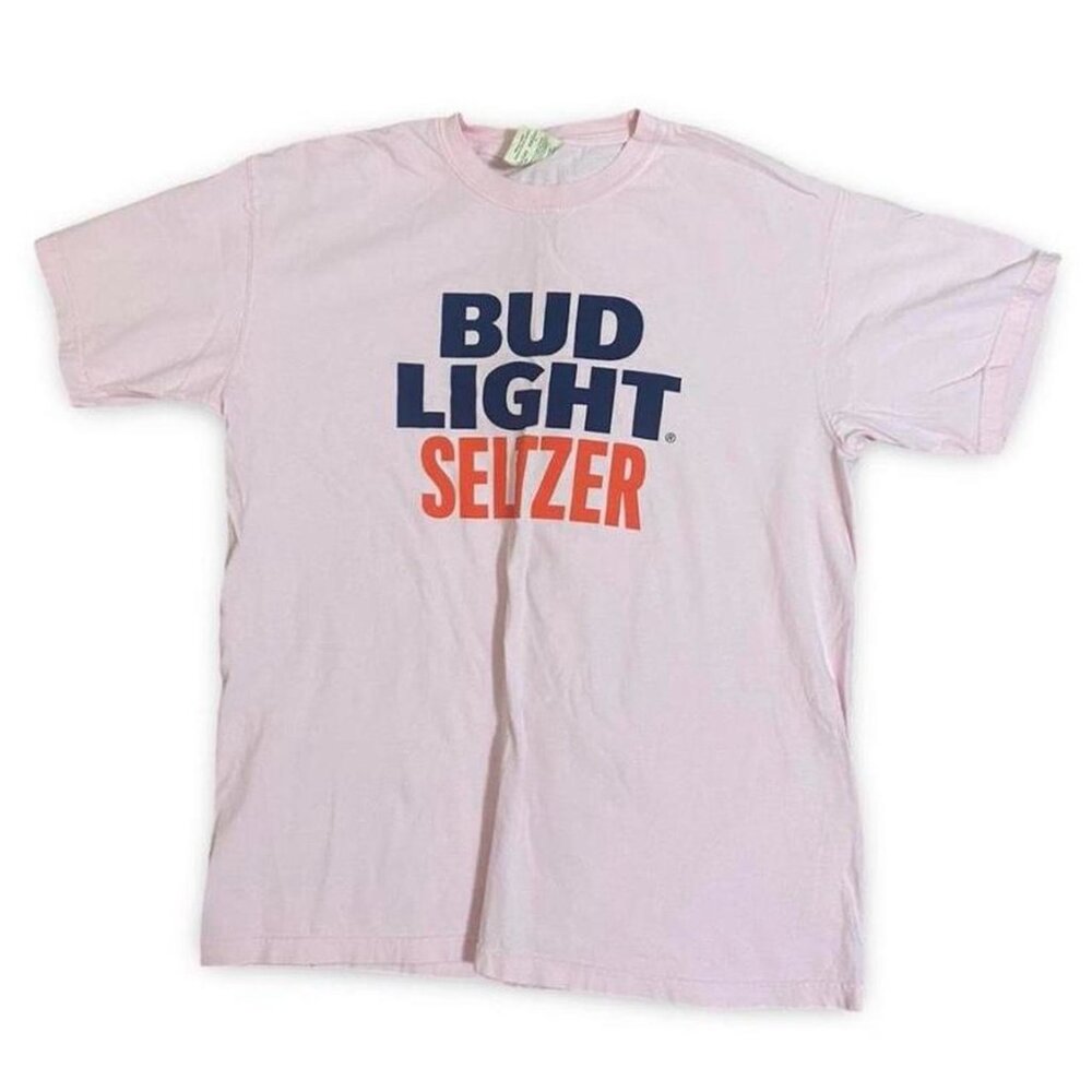 PINK COMFORT COLORS BUD LIGHT SELTZER TEE - SIZE LARGE